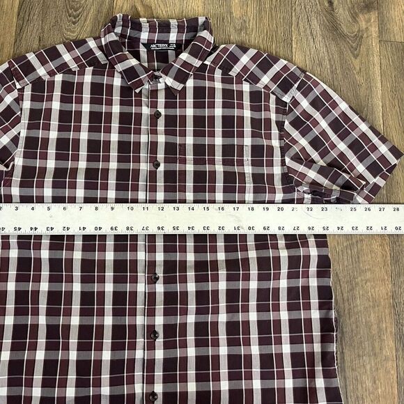 Arc'teryx Mens Size XL Brohm Plaid Cotton Short Sleeve Button Down Shirt Casual - Picture 8 of 12